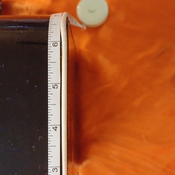 VINTAGE LANCOM VINYL BLACK/WHITE TRIM RED SILKY INSIDE TOWER ZIP PULLS BOX - Picture 13 of 16